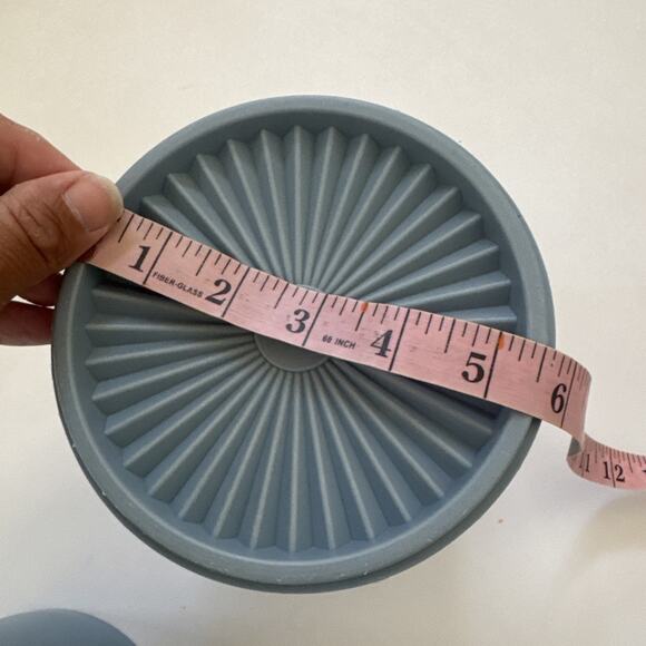 Vintage Tupperware Nesting Canisters Set of 2 With Lid Light Blue Farmhouse READ - Picture 8 of 13